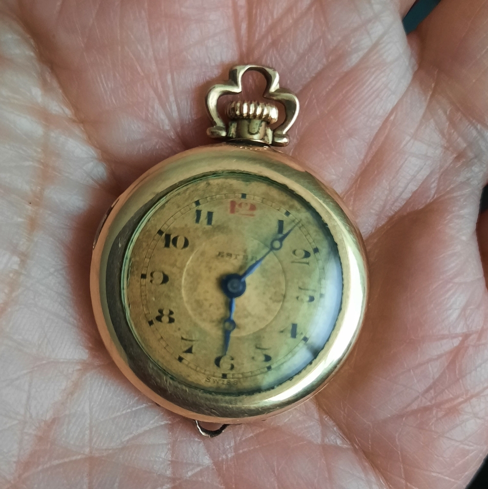 Vintage American Standard Ester Pendant watch mechanical gold tone